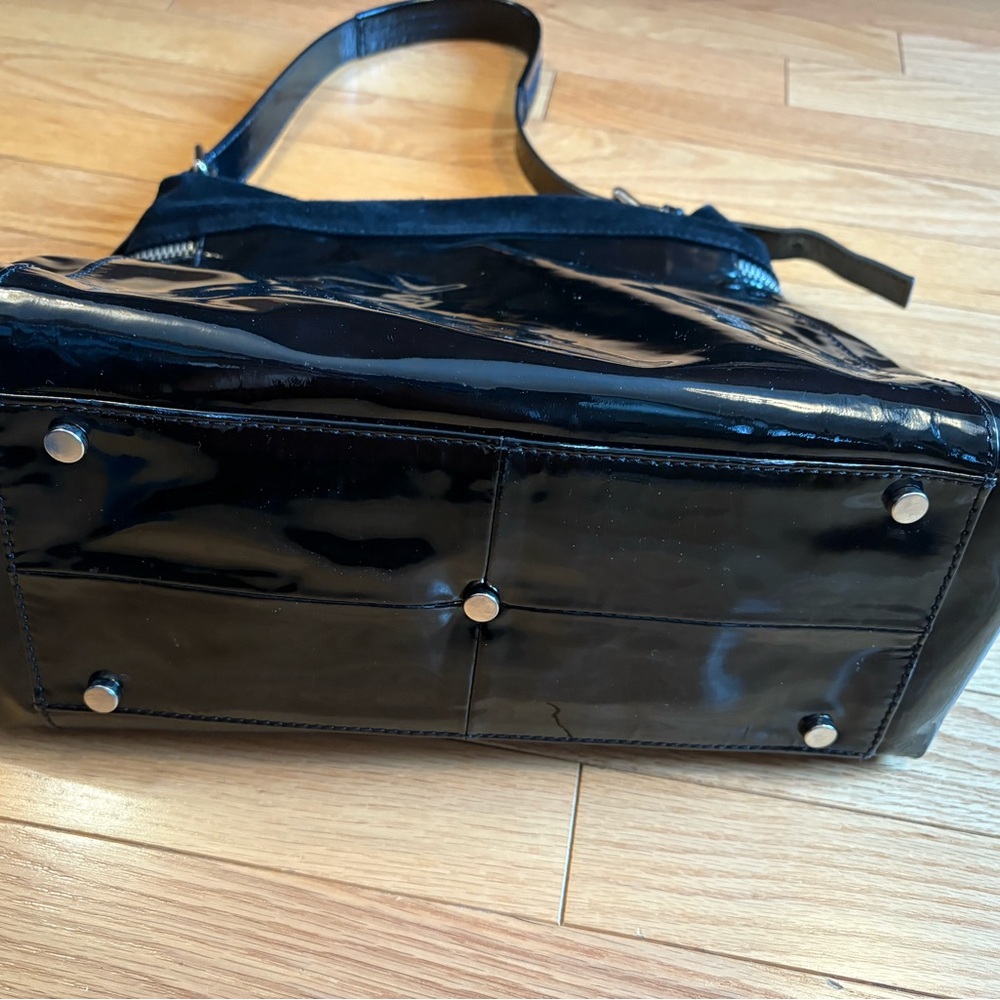 Black Patent Leather Women's Bag, The Trend - Picture 3 of 8